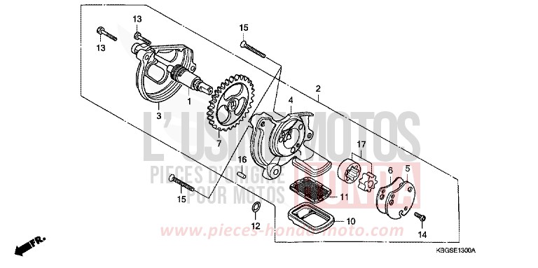 POMPE A HUILE de CB Two Fifty EMINENCE RED METALLIC (R227) de 1999